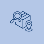 Icon with magnifying glass on a product