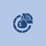 Icon with money and percentage