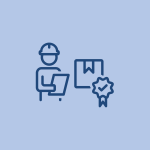 Icon of a inspector approving a product